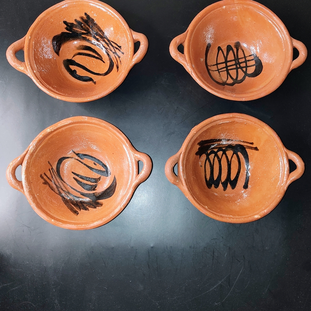 Vintage Mexican Red Clay Cazuela Bowls